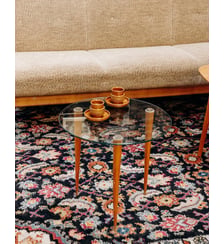 Table basse ronde en bois Donna N°535- Produit chiné Debongout