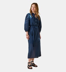 Robe midi en voile de coton imprimé La Fée Maraboutée