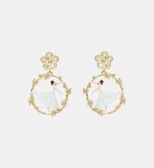 Créoles Ballerine dansante et fleur en filigrane Les Néréides