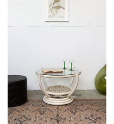 Table basse en rotin Léonie N°942- Produit chiné Debongout