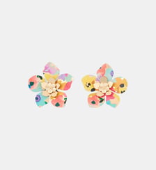 Boucles d'oreilles fleurs Balagane imprimé fleurs Balaboosté