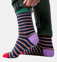 Chaussettes en coton peigné à rayures larges Billybelt