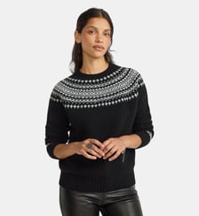 pull en laine imprimé jacquard Agnès b.
