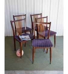 Lot de 5 chaises scandinaves en bois Alma N°2005 - Produit chiné Debongout