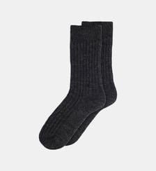Chaussettes mi-hautes bleu marine en mohair Le Slip Francais