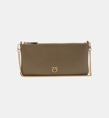 Horizontal flat bag en cuir Pinko