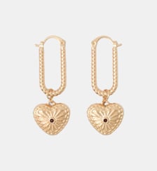 Boucles d'oreilles torsadées et cœur ciselé Balaboosté