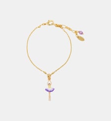 Bracelet ballerine tutu violet et jaune et cristal violet Les Néréides