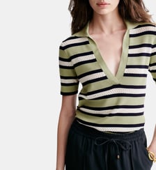 Pull Col Polo Rayé Handy Vanessa Bruno
