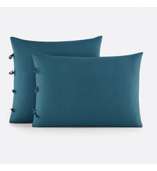 Taie d'oreiller unie à nouettes en coton La Redoute Interieurs