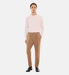 Pantalon élastiqué en flanelle de laine Fursac