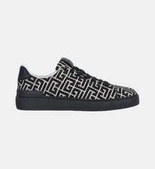 Baskets B-Court en cuir et jacquard Monogramme Balmain
