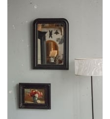 Petit miroir Louis-Philippe noir Georges N°921- Produit chiné Debongout