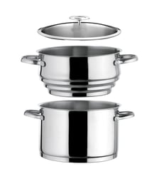 Elysée - Faitout inox 24 cm avec couvercle et cuit vapeur universel Cuisinox