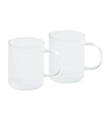 Set de 2 mugs en verre strié Darjeeling, Verre transparent Cristel