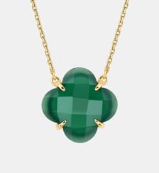 Collier, agate verte, or jaune Morganne Bello