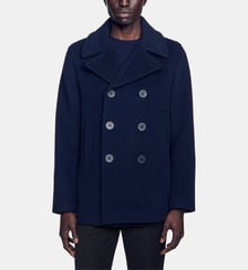 Manteau court droit en laine mélangée Sandro