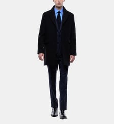 Manteau droit mi-long en laine Fursac