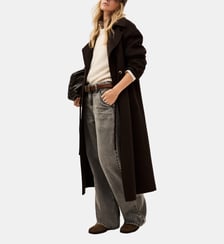 Manteau Kate fluide long en laine brossée Ba&sh