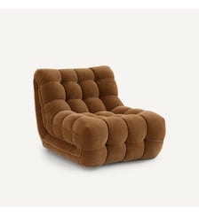 Fauteuil modulable capitonné, en velours AM.PM