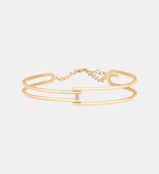 Bracelet jonc Évidence en Plaqué Or avec diamant blanc La Garçonne Diamant