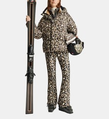 Doudoune ada leopard col capuche coupe oversize Fusalp