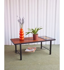 Table basse en pierre de lave Donna N°1103- Produit chiné Debongout