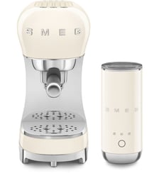 Machine à expresso (ECF00) + mousseur à lait (MFF02) Crème Smeg