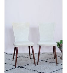 Paire de chaises en hêtre et simili cuir Alma N°2151 - Produit chiné Debongout