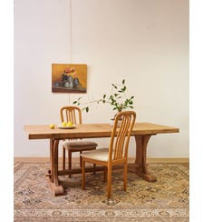 Grande table à manger en bois massif et sablé  Romy N°1507- Produit chiné Debongout