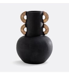 Vase décoratif en céramique et rotin H41 La Redoute Interieurs