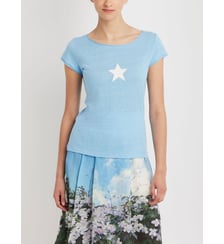 T-shirt australie en jersey de lin sérigraphie étoile Agnès b.
