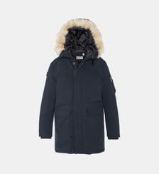 Parka droite rembourrée capuche effet fourrure amovible Schott