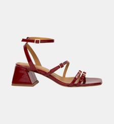 Sandales à Talon Vivy Cuir Verni Froissé Bobbies