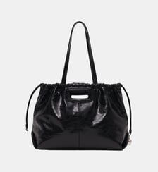 Sac M Tote en cuir craquelé Maje
