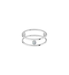 Bague HULA HOOP Solitaire - Diamant 0,10ct - Or blanc 750‰ La Brune & La Blonde