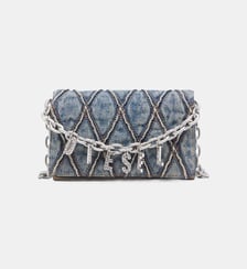 Porte-monnaie en denim matelassé motif argyle Diesel
