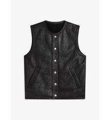 Gilet en cuir lainée Agnès b.