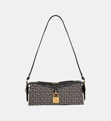 Sac bandoulière Pulse en monogramme jacquard et cuir de veau Balmain