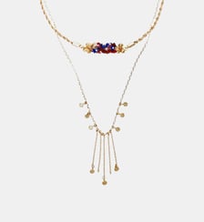 Collier multirangs chaînes assemblage de pierres et pampilles THIADEE Hipanema