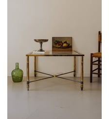 Table basse en métal et verre fumé Donna N°913- Produit chiné Debongout