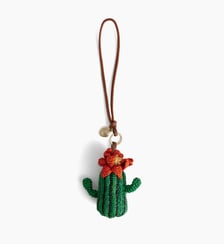 Bijou de sac cactus en raphia naturel et cuir lisse végétal Le Tanneur