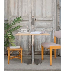 Table à manger carrée au pied chromé Karla N°1226- Produit chiné Debongout