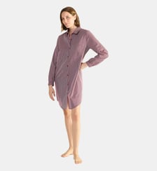 Chemise de nuit col classique en popeline de coton, Essentiel Fantaisie Laurence Tavernier