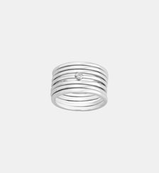 Bague 3 anneaux interchangeables Ma Semaine en Argent avec diamant blanc La Garçonne Diamant