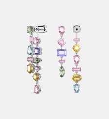 Pendants d'oreilles Gema, Design asymétrique, Longues, Métal rhodié Swarovski