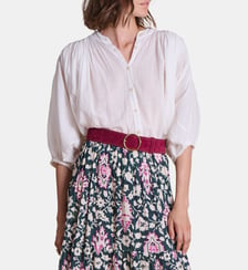 Ceinture robe en croûte de cuir avec surpiqûres La Fée Maraboutée