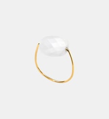 Bague or jaune coussin agate blanche Morganne Bello