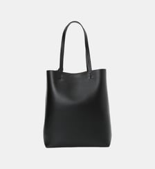 grand sac cabas en cuir noir Agnès b.