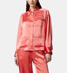 Chemise fluide en satin avec poche poitrine Pinko